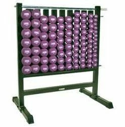 Power Systems Strength Dumbbell Storage Rack W/ 44 Neoprene Pairs DB