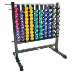 Power Systems Strength Dumbbell Storage Rack W/ 44 Deluxe Vinyl DB Pairs Dumbbell Storage Rack W/ 44 Vinyl Pairs DB
