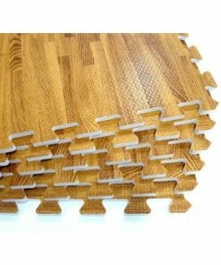 UFG 4pcs. Interlocking Floor Mats- Wood Grain General Fitness