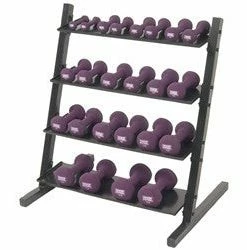 Power Systems Neoprene Vinyl Horizontal DB Rack W/ Neoprene DB Set 1-15 Lb Strength