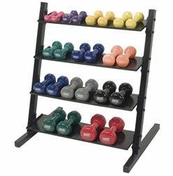 Power Systems Deluxe Vinyl Horizontal DB Rack W/ Deluxe Vinyl DB Set 1-15 Lb
