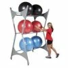 Power Systems General Fitness Elite Stability Ball Storage Rack 6 Ball Capacity With Casters