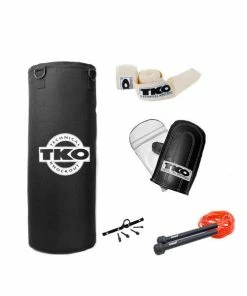 UFG TKO All Purpose Canvas 50lbs Heavy Bag Set: Bag Chain Included Boxing-MMA